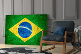 Flag of Brasil Glass Wall Art