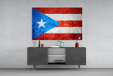 Flag of Puerto Rico Glass Wall Art