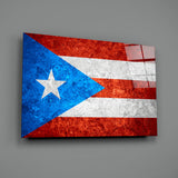 Flag of Puerto Rico Glass Wall Art