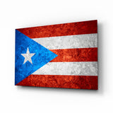 Flag of Puerto Rico Glass Wall Art