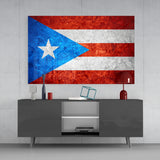 Flag of Puerto Rico Glass Wall Art