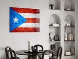 Flag of Puerto Rico Glass Wall Art