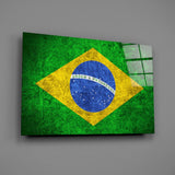 Flag of Brasil Glass Wall Art