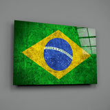 Flag of Brasil Glass Wall Art