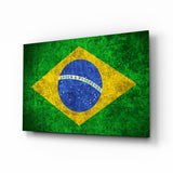 Flag of Brasil Glass Wall Art