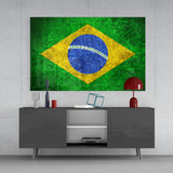 Flag of Brasil Glass Wall Art