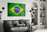 Flag of Brasil Glass Wall Art