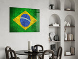 Flag of Brasil Glass Wall Art