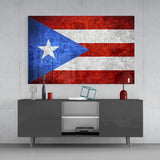 Flag of Puerto Rico Glass Wall Art