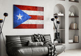 Flag of Puerto Rico Glass Wall Art