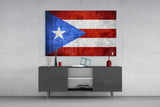 Flag of Puerto Rico Glass Wall Art