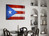 Flag of Puerto Rico Glass Wall Art