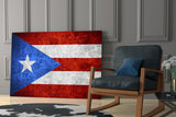 Flag of Puerto Rico Glass Wall Art