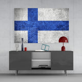 Flag of Finland Glass Wall Art