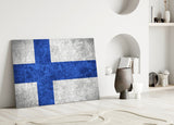 Flag of Finland Glass Wall Art