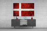 Flag of Denmark Glass Wall Art