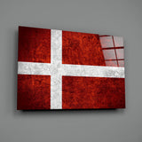 Flag of Denmark Glass Wall Art