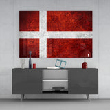 Flag of Denmark Glass Wall Art