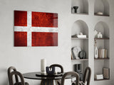 Flag of Denmark Glass Wall Art