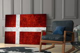 Flag of Denmark Glass Wall Art