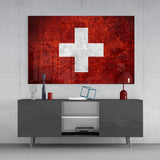 Flag of Switzerland Glass Wall Art