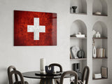 Flag of Switzerland Glass Wall Art