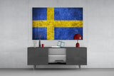 Flag of Sweden  Glass Wall Art