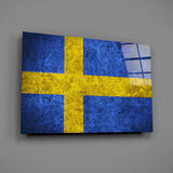 Flag of Sweden  Glass Wall Art