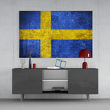 Flag of Sweden  Glass Wall Art