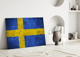 Flag of Sweden  Glass Wall Art