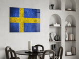 Flag of Sweden  Glass Wall Art