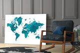 World Map Glass Wall Art