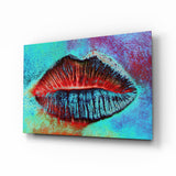 Lips Glass Wall Art