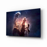 Space Clouds Glass Wall Art