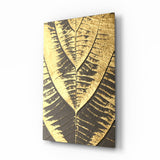 Golden Leaf Glass Wall Art