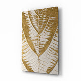 Golden Leaf Glass Wall Art