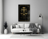 Libra Zodiac Sign Glass Wall Art