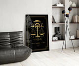 Libra Zodiac Sign Glass Wall Art