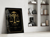 Libra Zodiac Sign Glass Wall Art