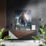 Arte de pared Dibond de aluminio cepillado Viajero espacial