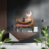 Arte de pared Dibond de aluminio cepillado Coleccionista de luna