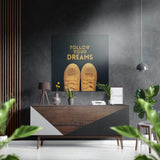 Follow Your Dreams Brushed Aluminium Dibond Wall Art