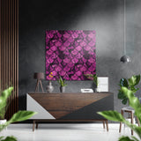 Pink Drops Brushed Aluminium Dibond Wall Art