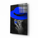 Arte de pared de vidrio de Sombrero azul