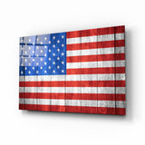 USA Flag Glass Wall Art