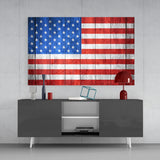 USA Flag Glass Wall Art