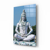 Arte de pared de vidrio de Shiva en meditación