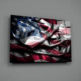 USA Flag Glass Wall Art