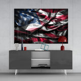 USA Flag Glass Wall Art