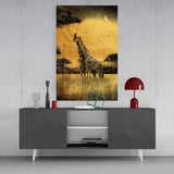 Giraffes Glass Wall Art